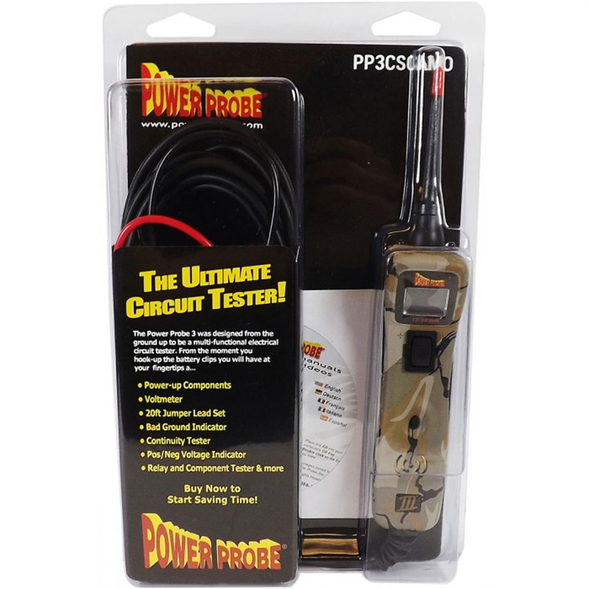 Power Probe III Clamshell — 5in. dia. Funnel, 18in. Length, 1/2in. OD End, Camo, Model# PPRPP3CSCAMO